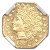 Image 2 : 1872 BG-791 Indian Octagonal 25¢ Gold MS-66 NGC
