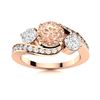 Image 1 : Natural 1.41 CTW Morganite & Diamond Engagement Ring 14K Rose Gold