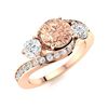 Image 2 : Natural 1.41 CTW Morganite & Diamond Engagement Ring 14K Rose Gold