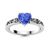 Image 1 : Natural 1.01 CTW Ceylon Sapphire Solitaire Ring 18K White Gold