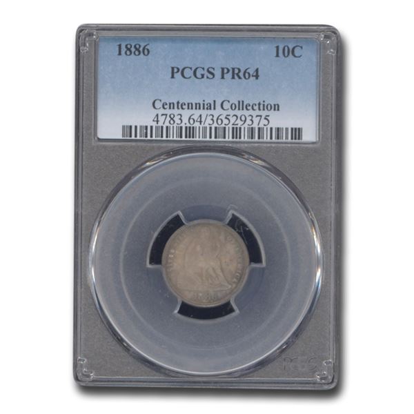 1886 Liberty Seated Dime PR-64 PCGS