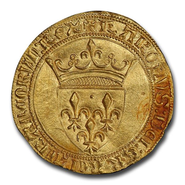 France Gold Ecu d'Or Charles VI (1380-1422 AD) MS-64 PCGS
