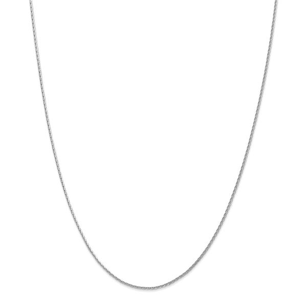 14K White Gold 1.5 mm Round Diamond Cut Wheat Chain - 22 in.