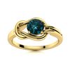 Image 1 : Natural 1.02 CTW Blue Diamond Solitaire Ring 18K Yellow Gold