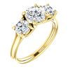 Image 1 : Natural 1.52 CTW 3-Stone Round Cut Diamond Engagement Ring 18KT Yellow Gold