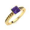 Image 2 : Natural 0.72 CTW Amethyst Solitaire Ring 18K Yellow Gold