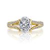 Image 3 : Natural 4.02 CTW Oval Cut Diamond Split Shank Engagement Ring 14KT Yellow Gold