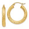 Image 1 : 14k Diamond-cut 4 mm Round Hoop Earrings
