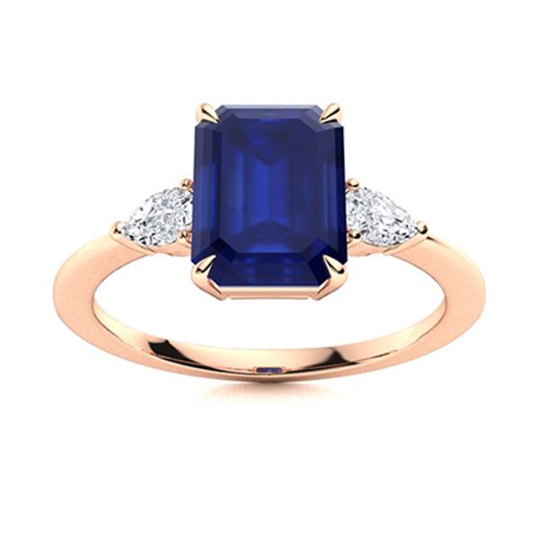 Natural 1.45 CTW Sapphire & Diamond Engagement Ring 14K Rose Gold