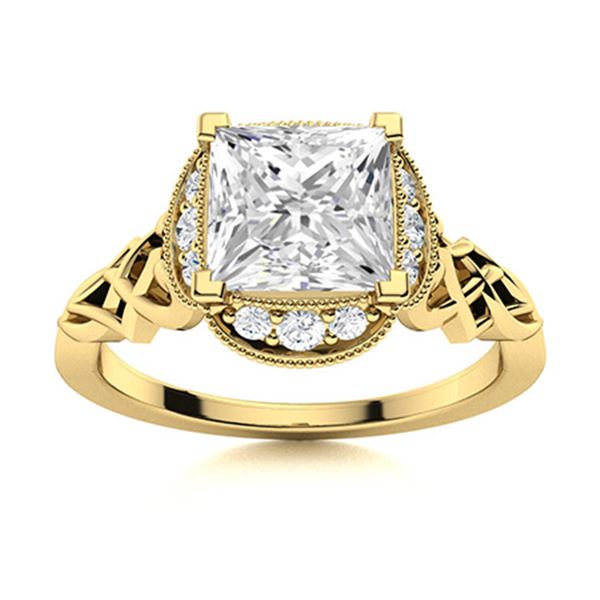 Natural 1.39 CTW Diamond Solitaire Ring 14K Yellow Gold