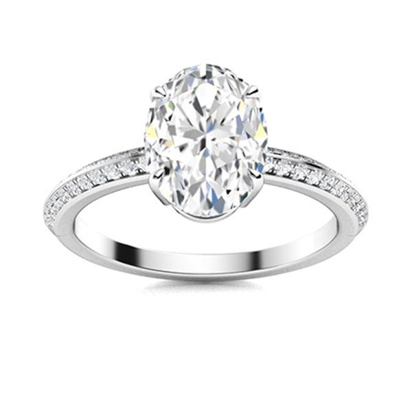 Natural 1.51 CTW Diamond Solitaire Ring 18K White Gold