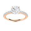 Image 1 : Natural 1.07 CTW Diamond Solitaire Ring 18K Rose Gold