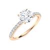 Image 2 : Natural 1.07 CTW Diamond Solitaire Ring 18K Rose Gold