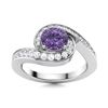 Image 1 : Natural 1.09 CTW Iolite & Diamond Engagement Ring 14K White Gold