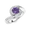 Image 2 : Natural 1.09 CTW Iolite & Diamond Engagement Ring 14K White Gold