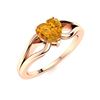Image 2 : Natural 0.66 CTW Citrine Solitaire Ring 18K Rose Gold