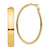 Image 1 : 14k Yellow Gold Omega Back Oval Hoop Earrings - 7x27 mm