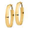 Image 2 : 14k Yellow Gold Omega Back Oval Hoop Earrings - 7x27 mm