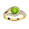 Image 1 : Natural 1.01 CTW Peridot & Diamond Engagement Ring 14K Yellow Gold