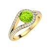 Image 2 : Natural 1.01 CTW Peridot & Diamond Engagement Ring 14K Yellow Gold