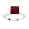 Image 1 : Natural 0.84 CTW Garnet Solitaire Ring 14K White Gold