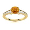 Image 1 : Natural 1.30 CTW Citrine & Diamond Engagement Ring 18K Yellow Gold