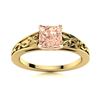 Image 1 : Natural 0.82 CTW Morganite Solitaire Ring 18K Yellow Gold