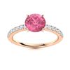 Image 1 : Natural 1.47 CTW Tourmaline & Diamond Engagement Ring 18K Rose Gold
