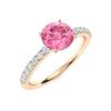 Image 2 : Natural 1.47 CTW Tourmaline & Diamond Engagement Ring 18K Rose Gold
