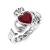 Image 2 : Natural 1.01 CTW Ruby Solitaire Ring 18K White Gold