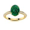 Image 1 : Natural 1.92 CTW Emerald & Diamond Engagement Ring 14K Yellow Gold