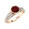 Image 2 : Natural 1.97 CTW Garnet & Diamond Engagement Ring 18K Rose Gold