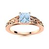 Image 1 : Natural 0.87 CTW Aquamarine Solitaire Ring 18K Rose Gold