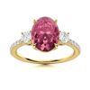 Image 1 : Natural 1.41 CTW Tourmaline & Diamond Engagement Ring 14K Yellow Gold