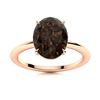Image 1 : Natural 5.29 CTW Smoky Quartz Solitaire Ring 14K Rose Gold