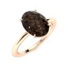 Image 2 : Natural 5.29 CTW Smoky Quartz Solitaire Ring 14K Rose Gold