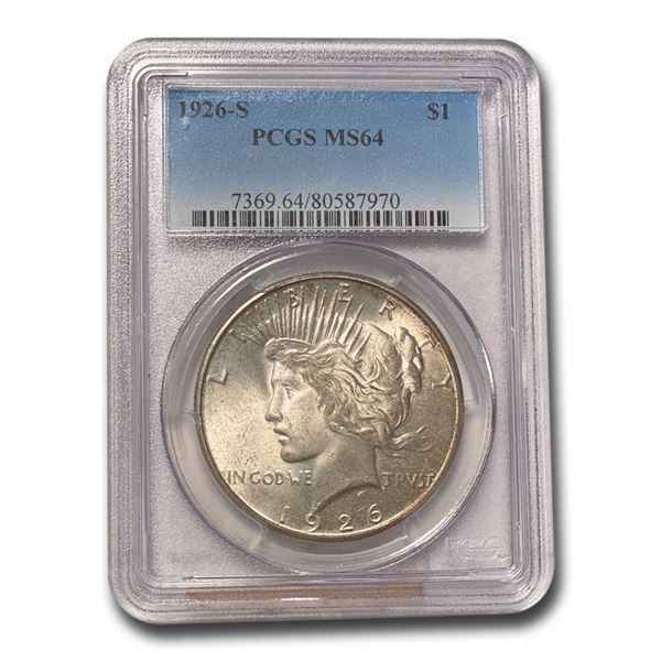 1926-S Peace Dollar MS-64 PCGS