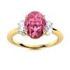 Image 1 : Natural 1.56 CTW Tourmaline & Diamond Engagement Ring 18K Yellow Gold