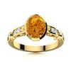 Image 1 : Natural 1.18 CTW Citrine & Diamond Engagement Ring 18K Yellow Gold