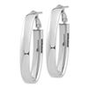 Image 2 : 14k White Gold Omega Back Oval Hoop Earrings - 7x20 mm
