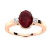 Image 1 : Natural 1.17 CTW Ruby & Diamond Engagement Ring 18K Rose Gold