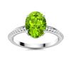 Image 1 : Natural 3.20 CTW Peridot & Diamond Engagement Ring 14K White Gold