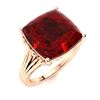 Image 2 : Natural 5.60 CTW Garnet Solitaire Ring 14K Rose Gold