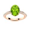 Image 1 : Natural 2.02 CTW Peridot & Diamond Engagement Ring 18K Rose Gold