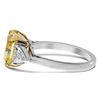 Image 3 : Natural 3.62 CTW Canary Light Yellow Radiant Cut 3-Stone Diamond Ring 14KT Two-tone