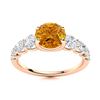 Image 1 : Natural 1.78 CTW Citrine & Diamond Engagement Ring 18K Rose Gold