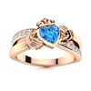 Image 1 : Natural 1.82 CTW Topaz & Diamond Engagement Ring 18K Rose Gold