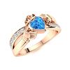 Image 2 : Natural 1.82 CTW Topaz & Diamond Engagement Ring 18K Rose Gold
