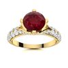Image 1 : Natural 3.08 CTW Ruby & Diamond Engagement Ring 14K Yellow Gold