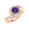 Image 2 : Natural 1.09 CTW Amethyst & Diamond Engagement Ring 14K Rose Gold